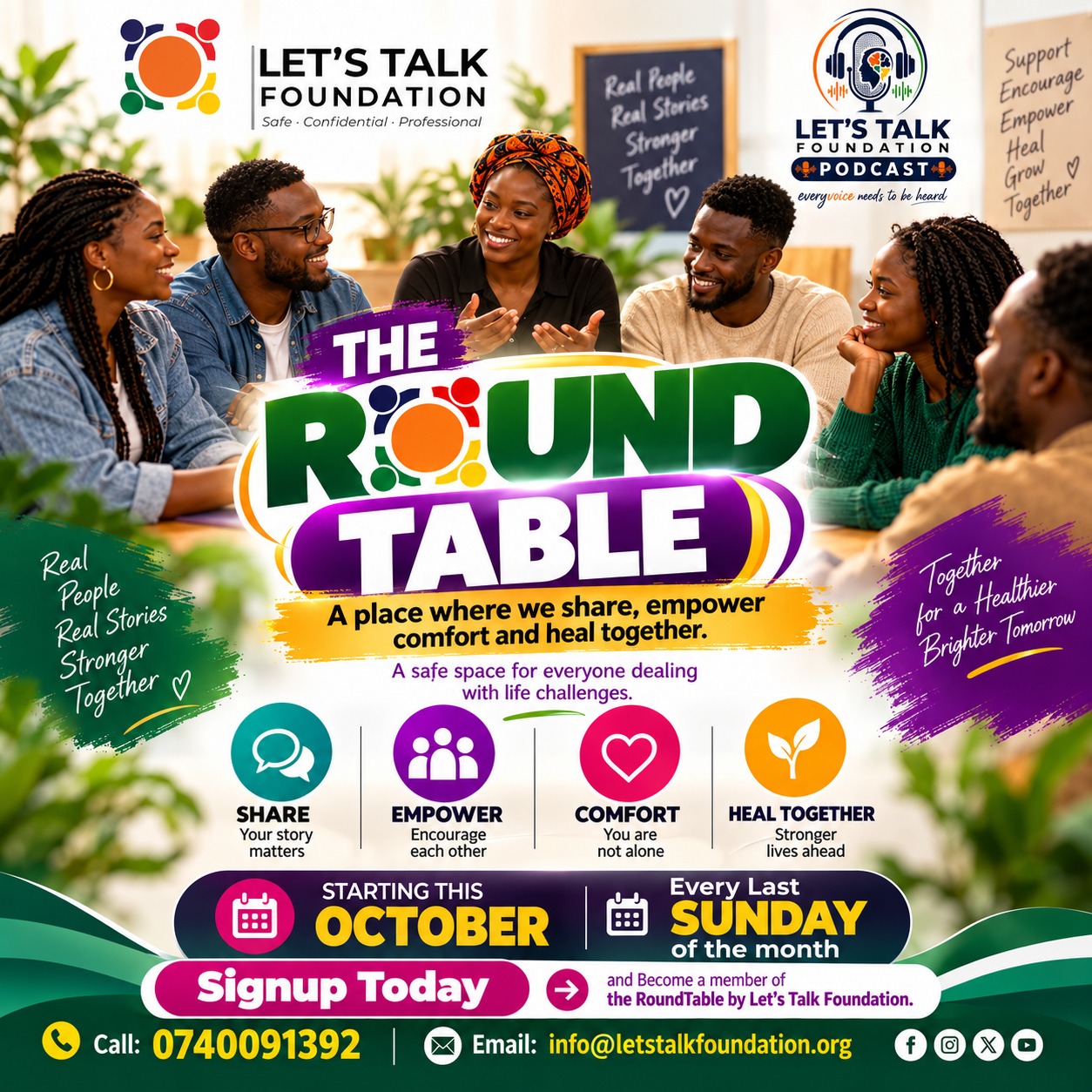 The Round Table by Let's Talk Foundation — starting this October, every last Sunday of the month